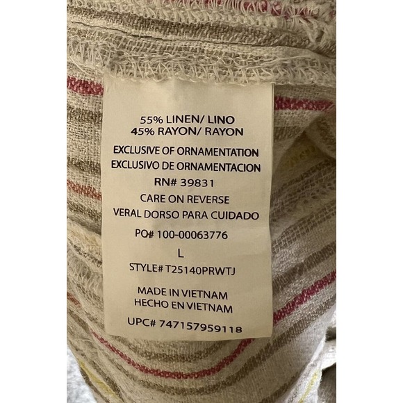 Jolt Linen Rayon‎ Pull On Wide Leg Pants Womens Size Large Pockets Front Tie - Picture 4 of 9